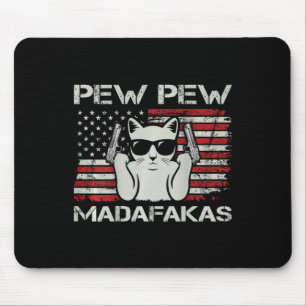Mousepad Vintage Cats Pew Pew Madafakas Usa Engraçado Gato