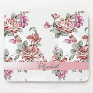 Mousepad Vintage Chic Feminino Flores-Personalizado