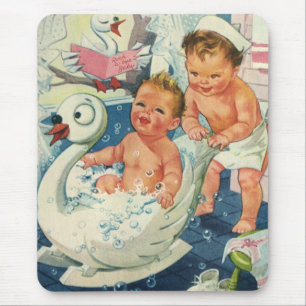 Mousepad Vintage Children reproduzindo bolhas em Swan Batht