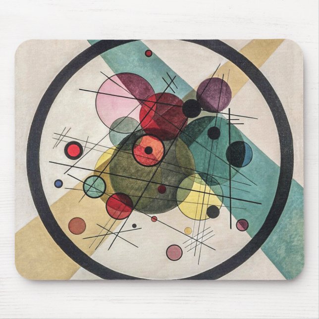 Mousepad Vintage "Círculos num Círculo" - Arte Kandinsky (Frente)