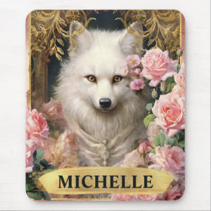 Mousepad Vintage, Coluna Branca, Raposa Rosa