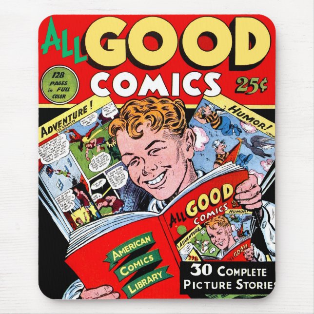 Mousepad Vintage Comic Book 'Todas Boas Histórias em quadri (Frente)