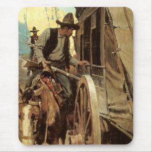 Mousepad Vintage Cowboys, The Admirable Outlaw por NC Wyeth