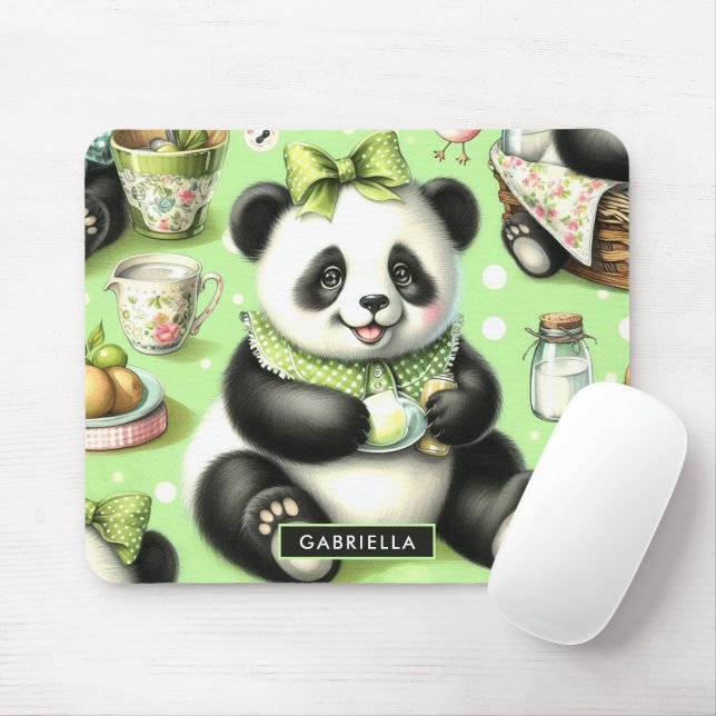 Mousepad Vintage Cute Baby Panda (Com mouse)