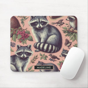 Mousepad Vintage Cute Racoon