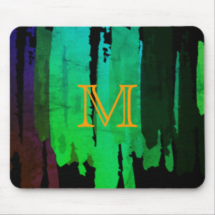 Mousepad Vintage de Splatter de Aquarela Verde abstrato