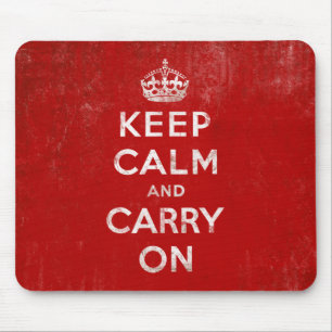 Mousepad Vintage Deep Red Distress Mantenha-se Calmo e cont