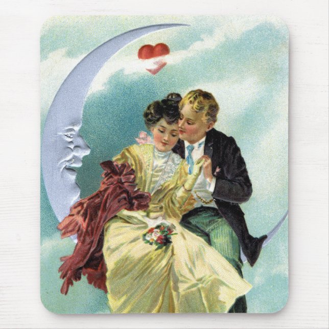 Mousepad Vintage Dia de os namorados Vitoriano Amor e Roman (Frente)