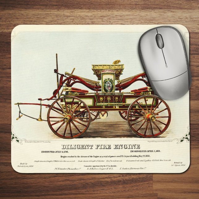 Mousepad Vintage Diligent Fire Engine, 1852, Restaurado (Criador carregado)