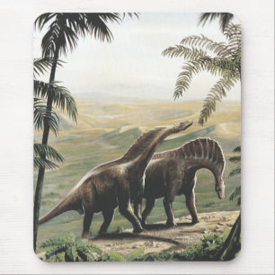 Mousepad Vintage Dinosaurs, Amargasaurus with Palm Trees