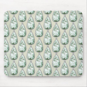 Mousepad Vintage English diamond teal rhinestones victorian
