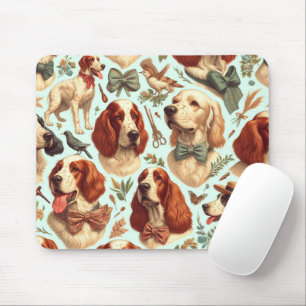 Mousepad Vintage English Setter Seamless