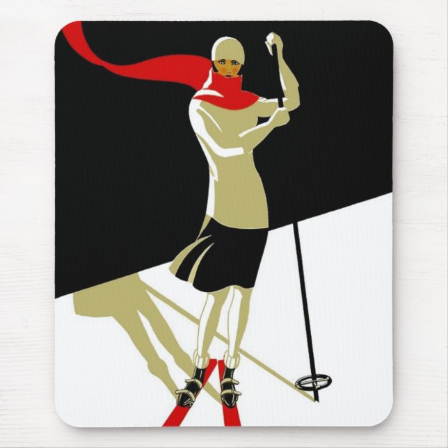 Mousepad Vintage Esqui Saint Croix Cartazes de Via (Frente)