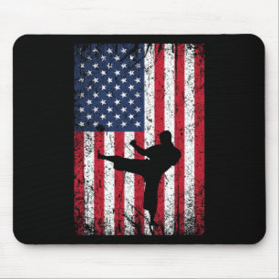 Mousepad Vintage Estados Unidos Bandeira Americana Karate 4