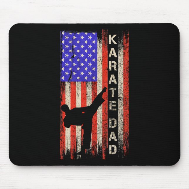 Mousepad Vintage Estados Unidos Bandeira Americana Karate P (Frente)