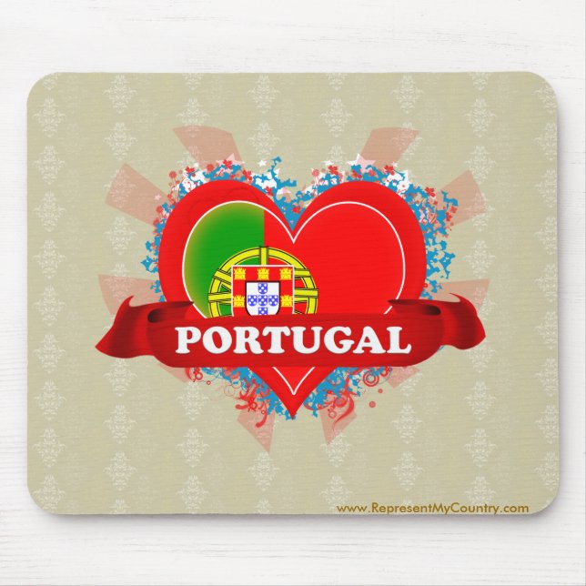 Mousepad Vintage eu amo Portugal (Frente)
