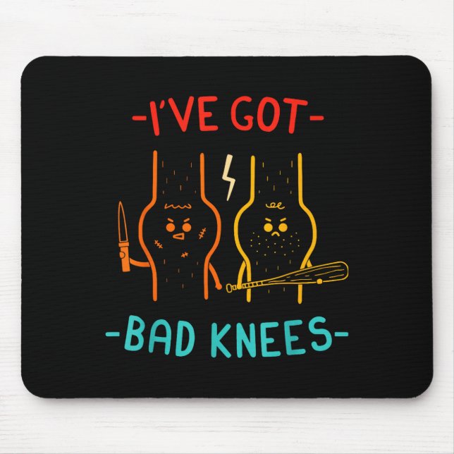 Mousepad Vintage, Eu Tenho Joelhos Ruins  (Frente)