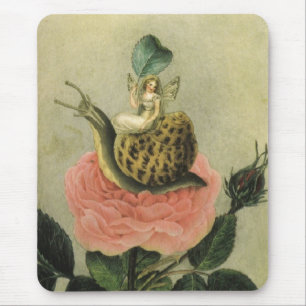 Mousepad Vintage - fada em um jardim,
