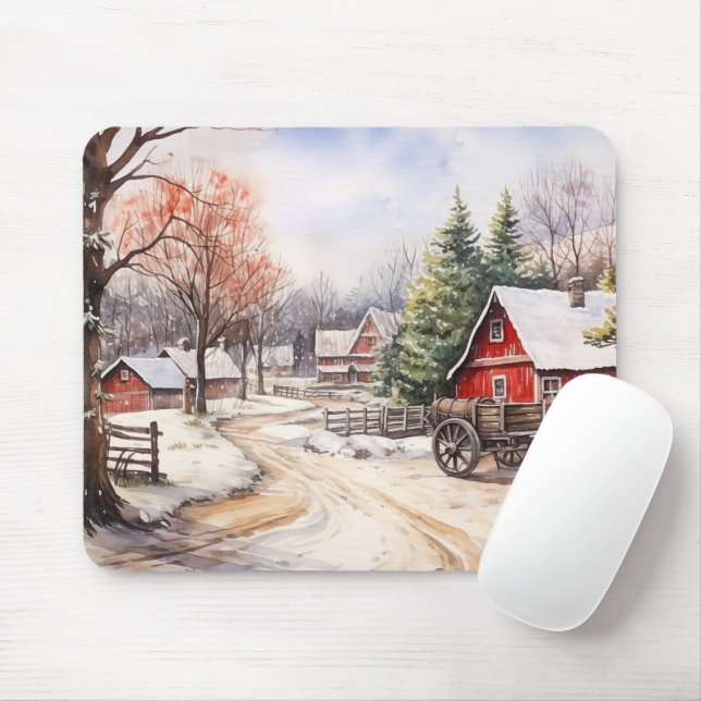 Mousepad Vintage Farmyard No Inverno (Com mouse)