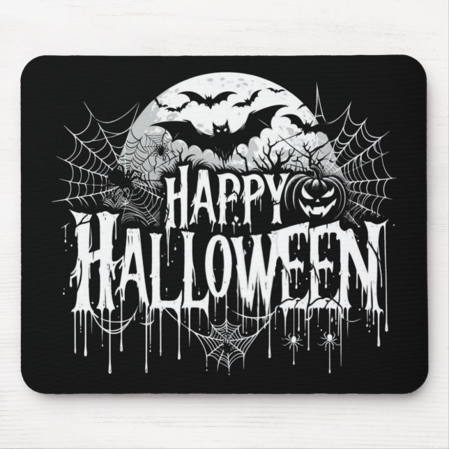 Mousepad Vintage feliz arte de Halloween (Frente)