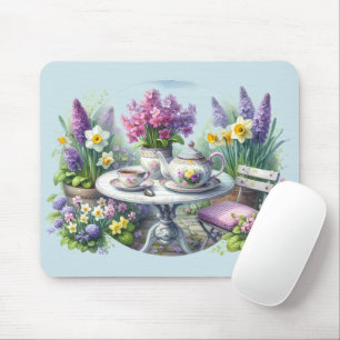 Mousepad Vintage Floral Tea Party in Garden
