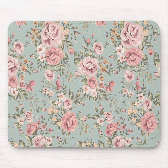 Mousepad Vintage Floral Wallpaper (Frente)