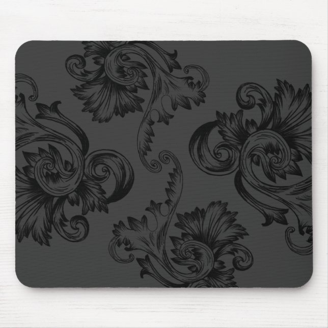 Mousepad Vintage Flourish (preto) (Frente)