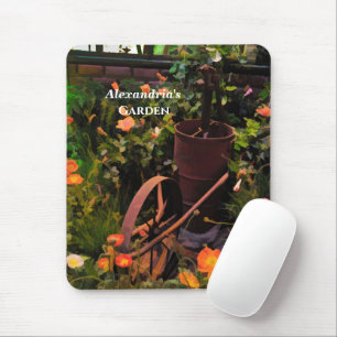 Mousepad Vintage Flower Garden Watercolor Floral Personaliz