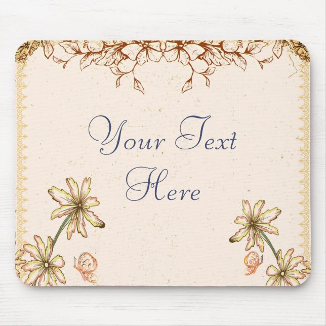 Mousepad Vintage Flowers Wedding (Frente)