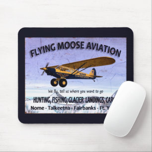 Mousepad Vintage Flying Moose Aviation Sign