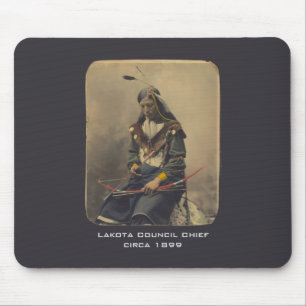 Mousepad Vintage Foto Native American Lakota Chefe Indiano