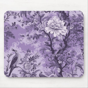 Mousepad Vintage French Purple Toile Fleurie