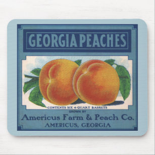 Mousepad Vintage Fruta Crate Label Art, Georgia Peaches