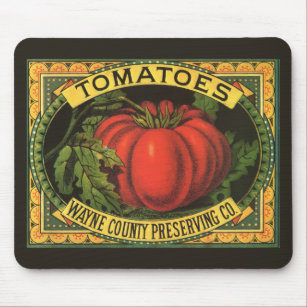 Mousepad Vintage Fruta Crate Label Art, Wayne Co Tomates