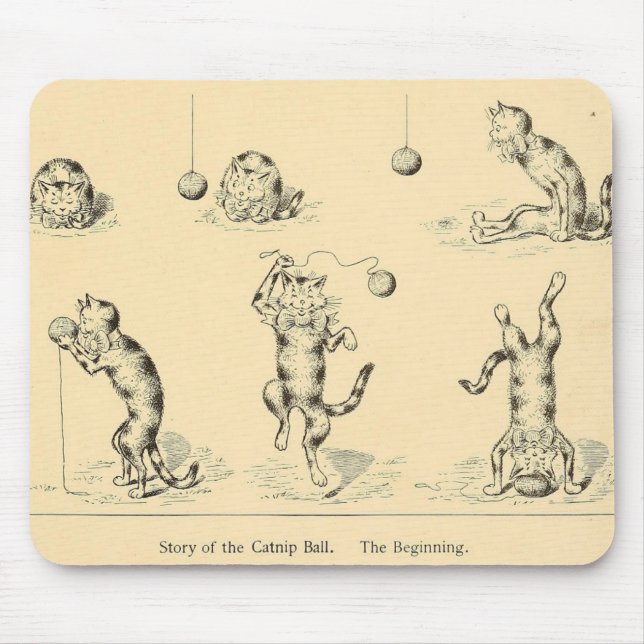 Mousepad Vintage Funny Catnip Cat (Frente)