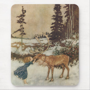 Mousepad Vintage Gerda e a Reindeer de Edmund Dulac