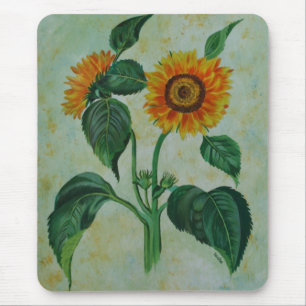 Mousepad Vintage Girassóis Arte Botânica
