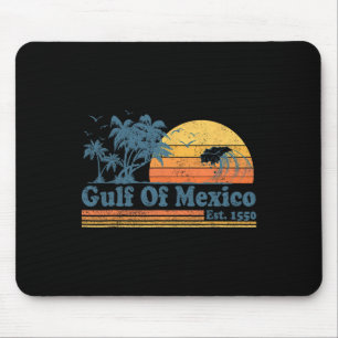 Mousepad Vintage Golfo Do México Est 1550 Retro Beach Sunse