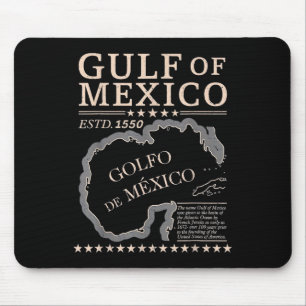 Mousepad Vintage Golfo Do México Nome Do Mapa Origem Desde