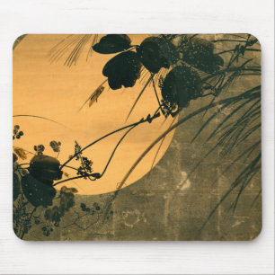 Mousepad Vintage, Grama de outono japonês em Luar de Lua