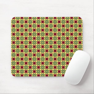 Mousepad Vintage Green Yellow Red Barcelona Star Geometric