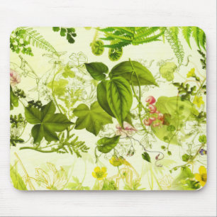 Mousepad Vintage Greenery Botânico Wildflower Watercolor