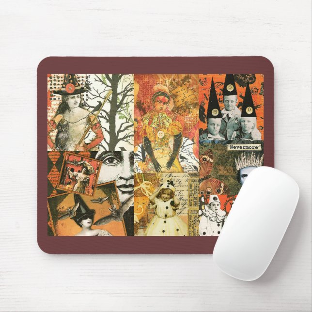 Mousepad Vintage Halloween Collage (Com mouse)