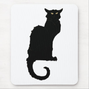 Mousepad Vintage Halloween, Spooky Art Nouveau Black Cat