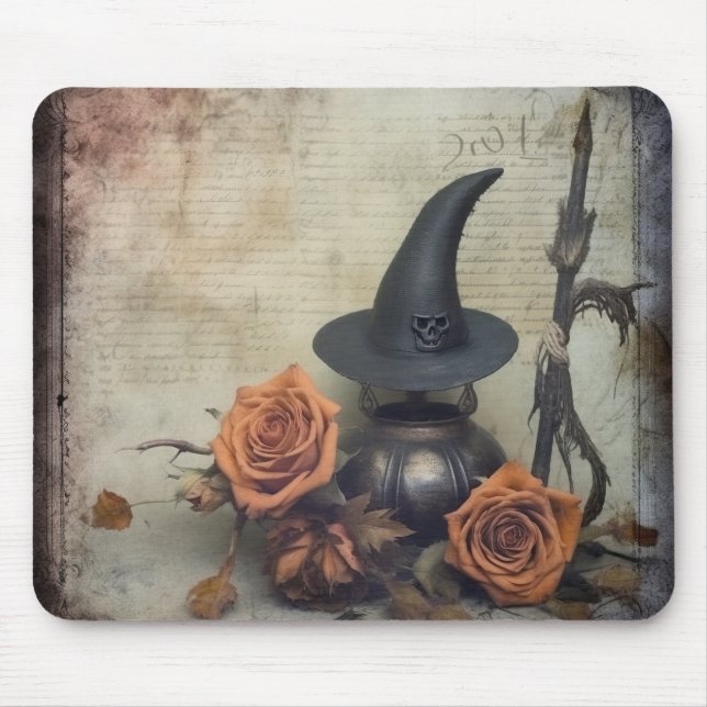 Mousepad Vintage Halloween Witchcraft (8) (Frente)
