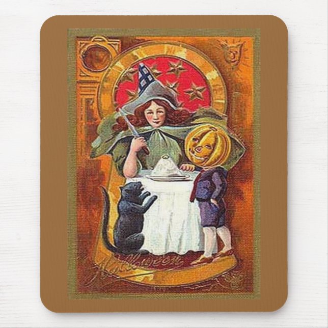 Mousepad Vintage Halloween Witness e Pumpkin Head Boy (Frente)