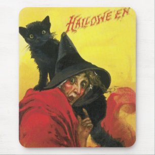 Mousepad Vintage Halloween Witold e Cat