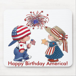 Mousepad Vintage Happy Birthday América