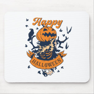 Mousepad Vintage Happy Halloween Graphic Jack O Lanterna