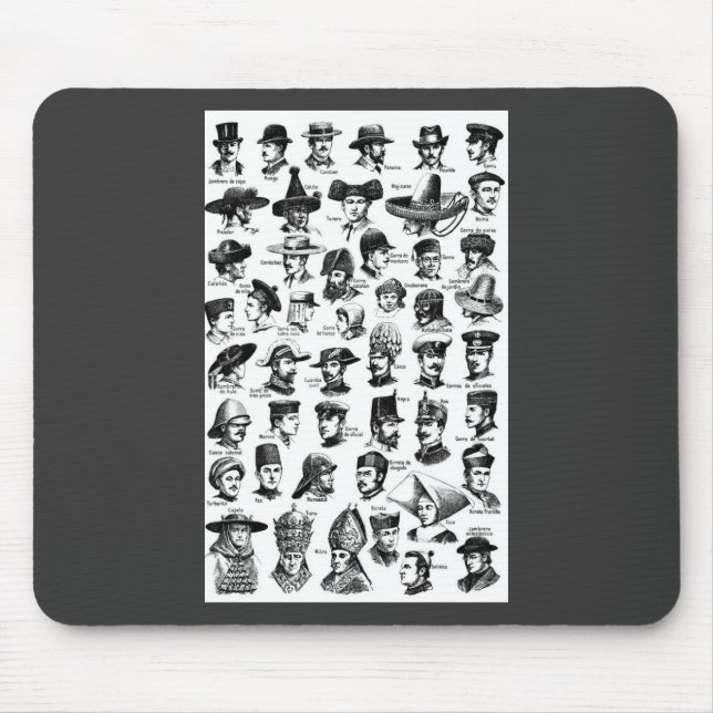 Mousepad Vintage Hats (Frente)